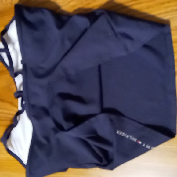 Tommy Hilfiger Women's Sport Shirt Navy Blue w WhiteTrim n Spaghetti Straps SZ M - Picture 7 of 11